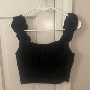 Abercrombie black crop top size S